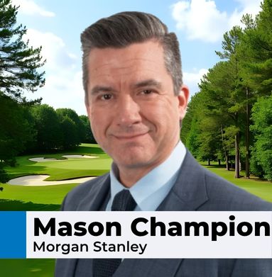 Mason Champion, Morgan Stanley, portrait at golf course.